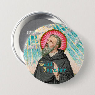 Badge Rond 7,6 Cm St. Augustin d'Hippone (SAU 047; détail)