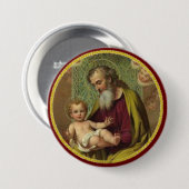 Badge Rond 7,6 Cm St Joseph et enfant Jésus (Devant & derrière)