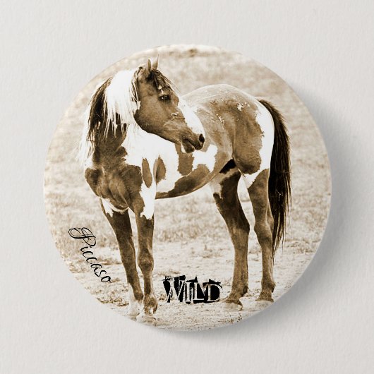 Badge Rond 7,6 Cm Stallion Picasso de Peinture sauvage (Devant)