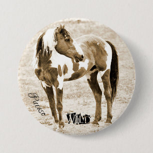 Badge Rond 7,6 Cm Stallion Picasso de Peinture sauvage