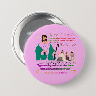 Badge Rond 7,6 Cm Star of Eternal Hope light pink