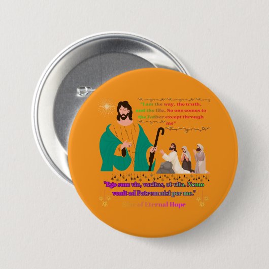 Badge Rond 7,6 Cm Star of Eternal Hope orange (Devant & derrière)