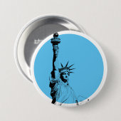 Badge Rond 7,6 Cm Statue De La Liberté (Devant & derrière)