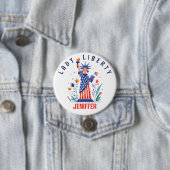 Badge Rond 7,6 Cm Statue de la Liberté NYC (En situation)