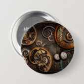 Badge Rond 7,6 Cm Steampunk - résumé - temps est compliqué (Devant & derrière)