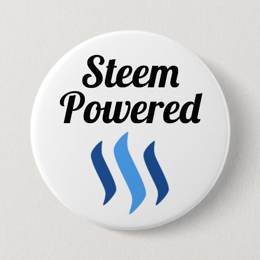 Badge Rond 7,6 Cm Steem a actionné le bouton (Devant)