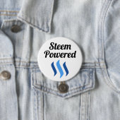 Badge Rond 7,6 Cm Steem a actionné le bouton (En situation)