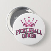 Badge Rond 7,6 Cm Sticker Queen Pickleball (Devant & derrière)