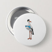 Badge Rond 7,6 Cm Stork as Teacher (Devant & derrière)