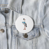 Badge Rond 7,6 Cm Stork as Teacher (En situation)