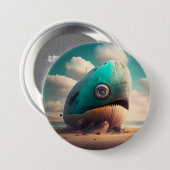 Badge Rond 7,6 Cm Strange Whale (Devant & derrière)