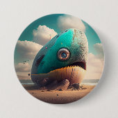 Badge Rond 7,6 Cm Strange Whale (Devant)