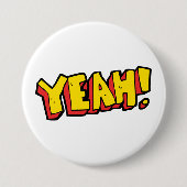 Badge Rond 7,6 Cm Style comique Ouais Texte Graphique en gras Jaune (Devant)