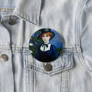 Badge Rond 7,6 Cm Style vintage Joli sombre Academy Portrait fille