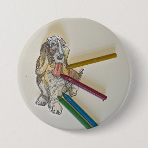 Badge Rond 7,6 Cm Stylos Bassie