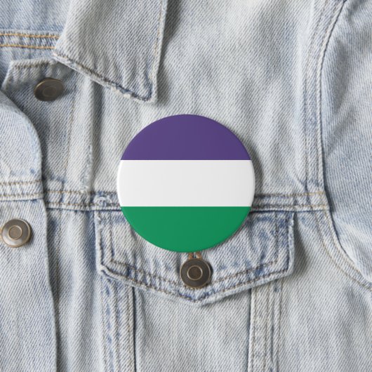 Badge Rond 7,6 Cm Suffragette Flag (En situation)