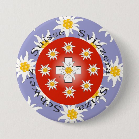 Badge Rond 7,6 Cm Suisse Svizzera (Devant)