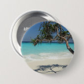 Badge Rond 7,6 Cm Sunny Tropical Beach Ocean Paradise (Devant & derrière)