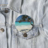 Badge Rond 7,6 Cm Sunny Tropical Beach Ocean Paradise (En situation)