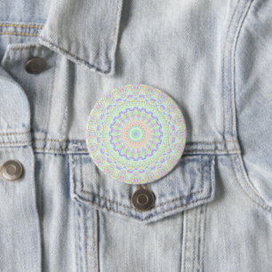 Badge Rond 7,6 Cm Super Funky Boho Hippie arc-en-ciel Abstrait Manda