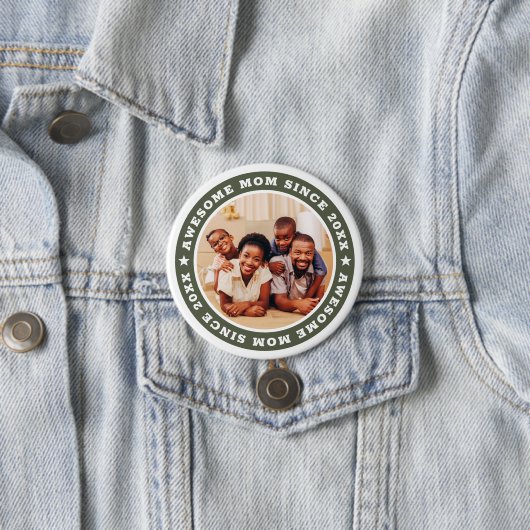 Badge Rond 7,6 Cm Super Maman Depuis 20XX Modern Photo Simple (En situation)
