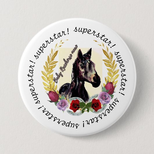 Badge Rond 7,6 Cm superstar cheval Button (Devant)