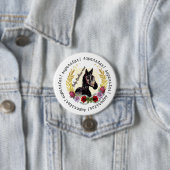 Badge Rond 7,6 Cm superstar cheval Button (En situation)