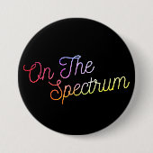 Badge Rond 7,6 Cm Sur le spectre, noir & arc-en-ciel, Sensibilisatio (Devant)