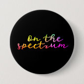 Badge Rond 7,6 Cm Sur le spectre, noir & arc-en-ciel, Sensibilisatio (Devant)