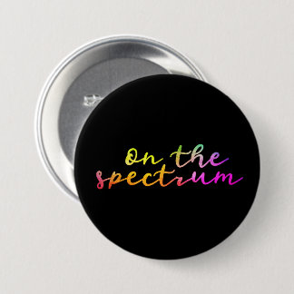 Badge Rond 7,6 Cm Sur le spectre, noir & arc-en-ciel, Sensibilisatio