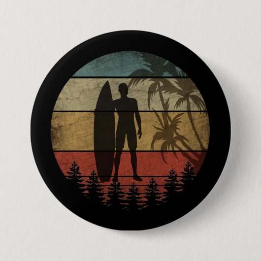 BADGE ROND 7,6 CM SURF VINTAGE (Devant)