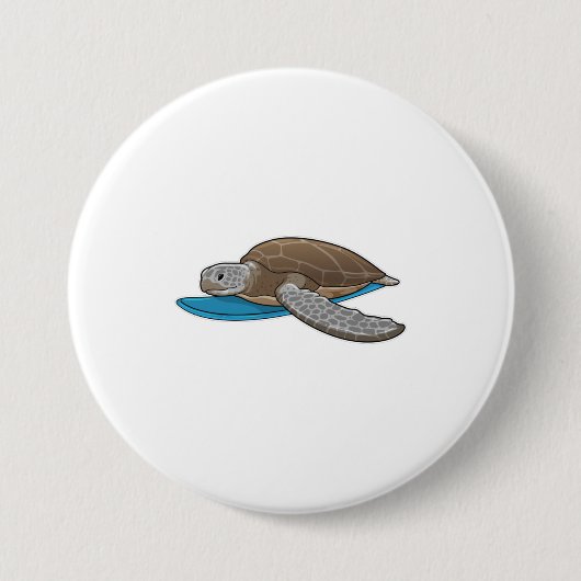 Badge Rond 7,6 Cm Surfer sur tortue (Devant)