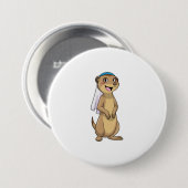 Badge Rond 7,6 Cm Suricate en mariée voilée (Devant & derrière)