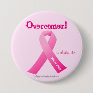 Badge Rond 7,6 Cm Survenez ! Pink Ribbon Sensibilisation au cancer d