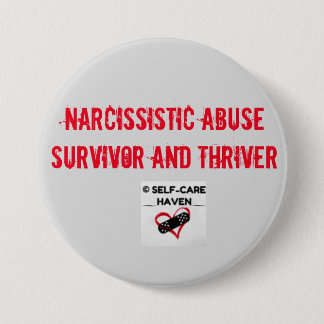 Badge Rond 7,6 Cm Survivant d'abus et bouton narcissiques de Thriver