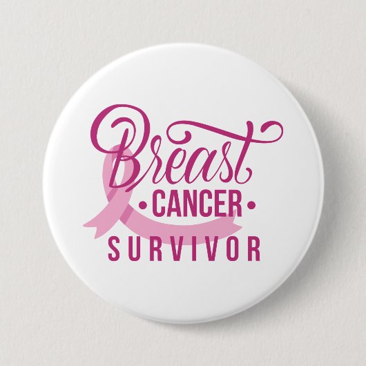 Badge Rond 7,6 Cm Survivant du cancer du sein (Devant)