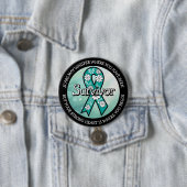 Badge Rond 7,6 Cm Survivor SA Teal Awareness Ribbon (En situation)