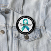 Badge Rond 7,6 Cm Survivor SA Teal Awareness Ribbon (En situation)
