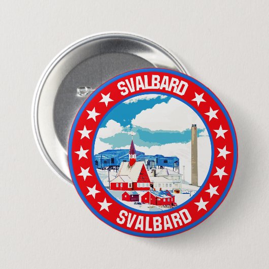 Badge Rond 7,6 Cm Svalbard (Devant & derrière)