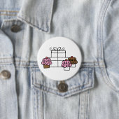 Badge Rond 7,6 Cm Sweet Celebration Cupcake et boîte cadeau (En situation)