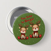 Badge Rond 7,6 Cm Sweet Reindeer Pair in Holiday Snowfall (Devant & derrière)