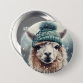 Badge Rond 7,6 Cm Sweet Winter Alpaca, coutume (Devant & derrière)