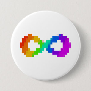 Badge Rond 7,6 Cm symbole à 8 bits de Neurodiversity
