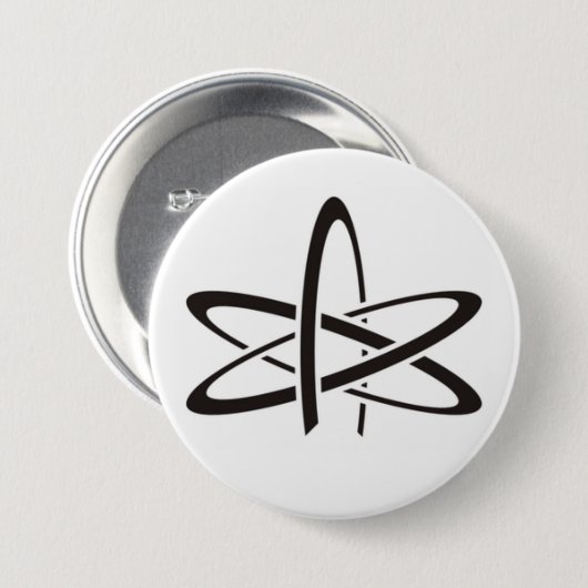 Badge Rond 7,6 Cm Symbole d'athéisme (Devant & derrière)