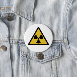Badge Rond 7,6 Cm Symbole d'avertissement de rayonnement (danger rad