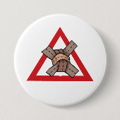 Badge Rond 7,6 Cm Symbole de la route d'avertissement de noeud de tr (Devant)