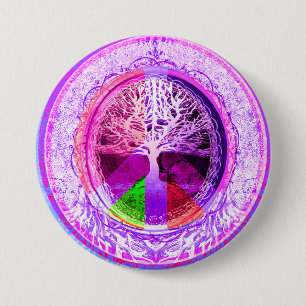 Badge Rond 7,6 Cm Symbole de paix dans des couleurs d'arc-en-ciel