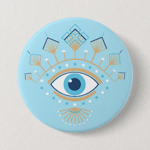 Badge Rond 7,6 Cm Symbole de protection turc des yeux mal grecs déco