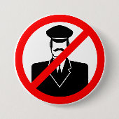 Badge Rond 7,6 Cm Symbole interdit de chauffeur Avertissement drôle (Devant)