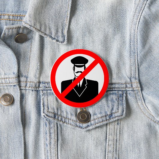 Badge Rond 7,6 Cm Symbole interdit de chauffeur Avertissement drôle
